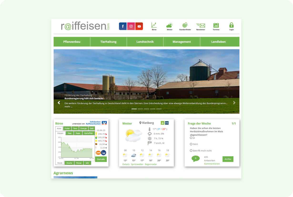 Bild von der raiffeisen.com Seite